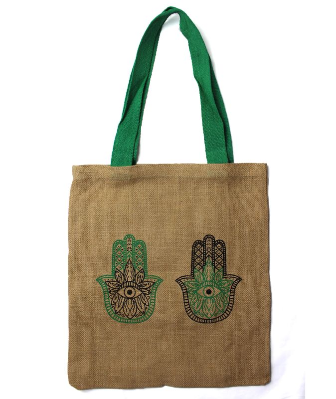 Grote jute draagtas - 2 verschillende ontwerpen