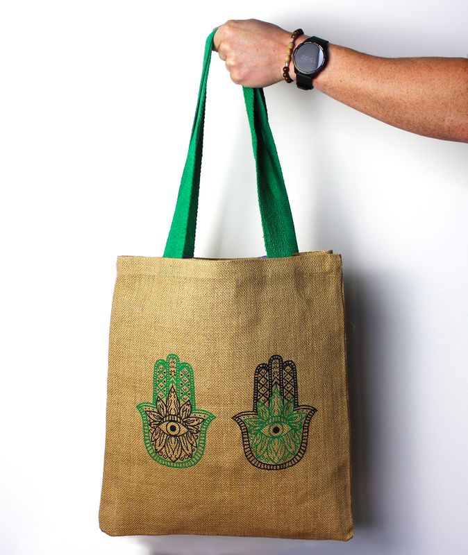 Grote jute draagtas - 2 verschillende ontwerpen