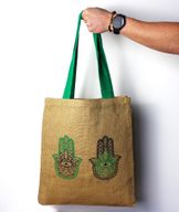 Grote jute draagtas - 2 verschillende ontwerpen