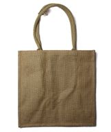 Grote boodschappentas van jute met flessenhouders