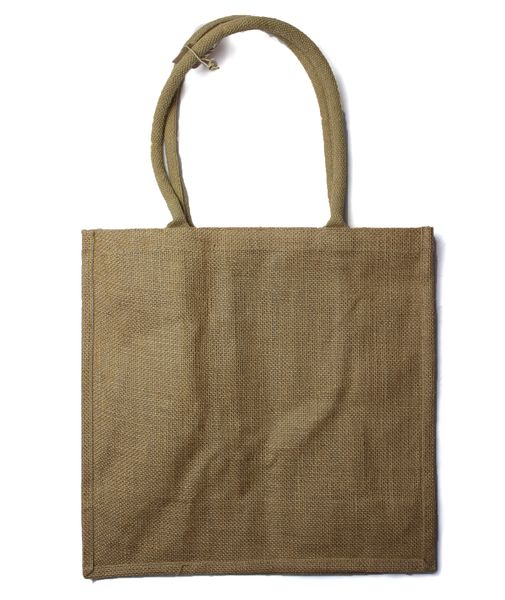 Grote boodschappentas van jute met flessenhouders