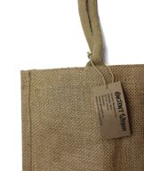 Grote boodschappentas van jute met flessenhouders
