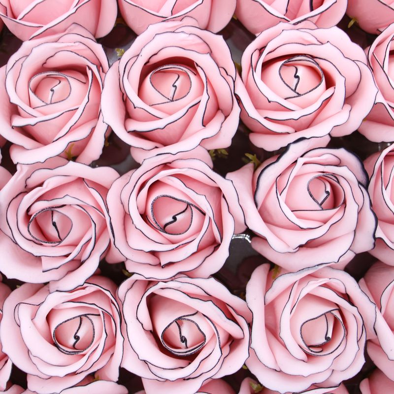 Ambachtelijke Zeepbloemen - Med Rose - Pink With Black Rim