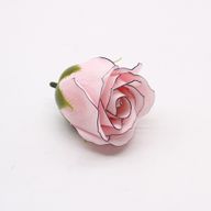Ambachtelijke Zeepbloemen - Med Rose - Pink With Black Rim