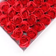 Ambachtelijke Zeepbloemen - Med Rose - Red With Black Rim