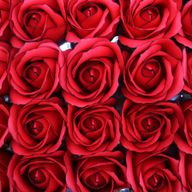 Ambachtelijke Zeepbloemen - Med Rose - Red With Black Rim