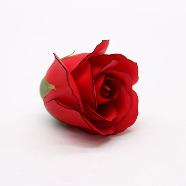 Ambachtelijke Zeepbloemen - Med Rose - Red With Black Rim