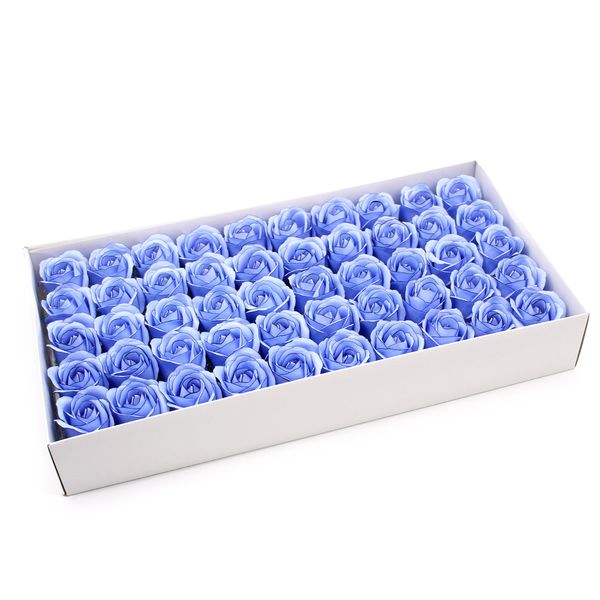 Ambachtelijke Zeepbloemen - Med Rose - Blauw Met Zwarte Rand