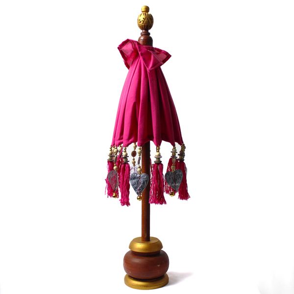 Bali Home Decoratie Parasol - Katoen - Roze - 40cm