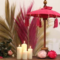 Bali Home Decoratie Parasol - Katoen - Roze - 40cm
