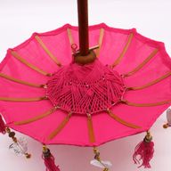 Bali Home Decoratie Parasol - Katoen - Roze - 40cm
