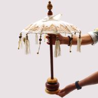 Bali Home Decor Parasol - Doek - Gouden Decor - 40 cm