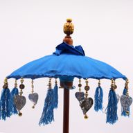 Bali Home Decor Parasol - Katoen - Blauw - 40 cm