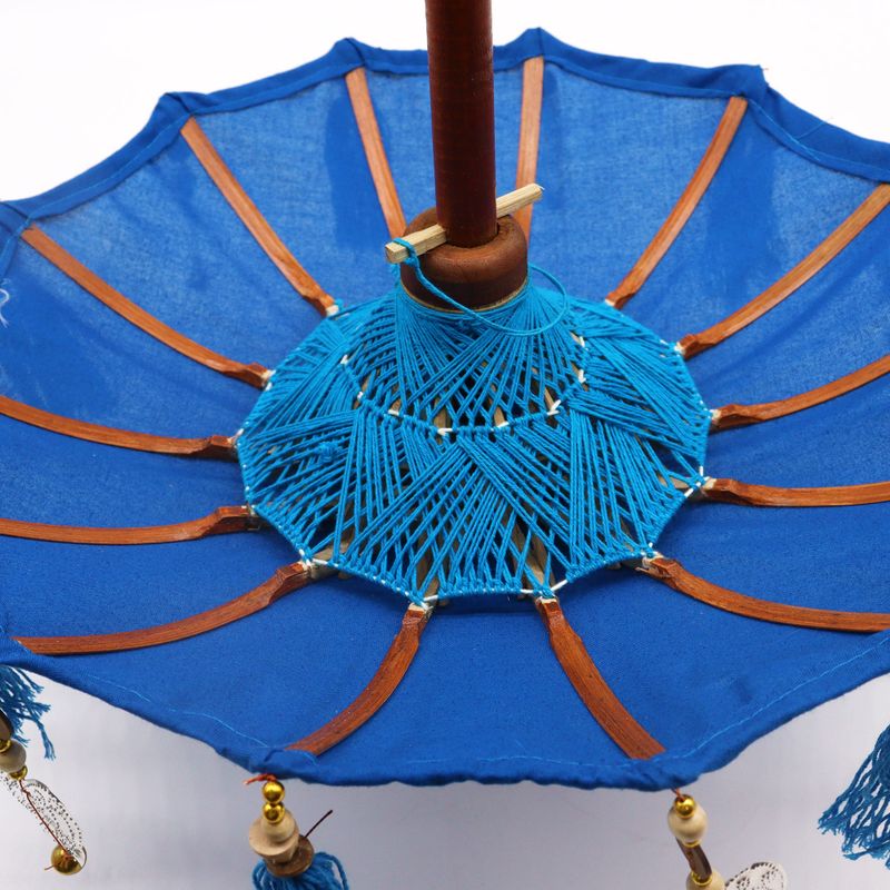 Bali Home Decor Parasol - Katoen - Turquoise - 40cm