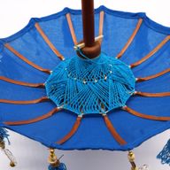 Bali Home Decor Parasol - Katoen - Turquoise - 40cm