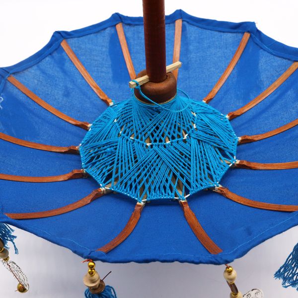 Bali Home Decor Parasol - Katoen - Blauw - 40 cm