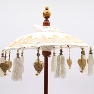 Bali Home Decor Parasol - Doek - Gouden Decor - 40 cm