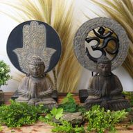 Buddha Feng Shui Set - Om - Grijs & Zwart