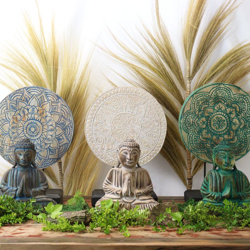 Buddha Feng Shui Set - Bloem Mandala - Blauw
