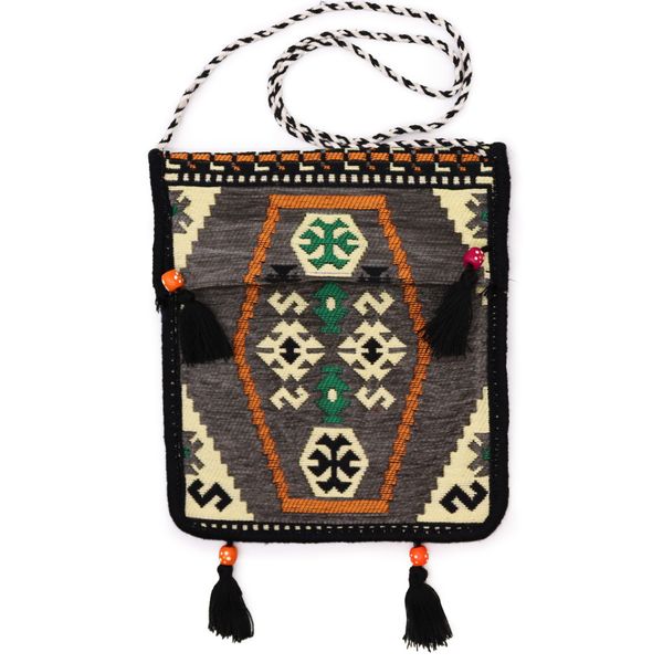 Lichtgrijze Kilim Messenger Festivaltas