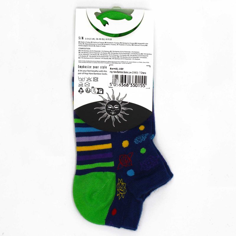 S/M Hop Hare Bamboe Enkelsokken (36-40) - 7 Chakra