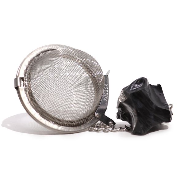 Rauwe Kristal Edelsteen Theezeefje - Zwart Obsidiaan