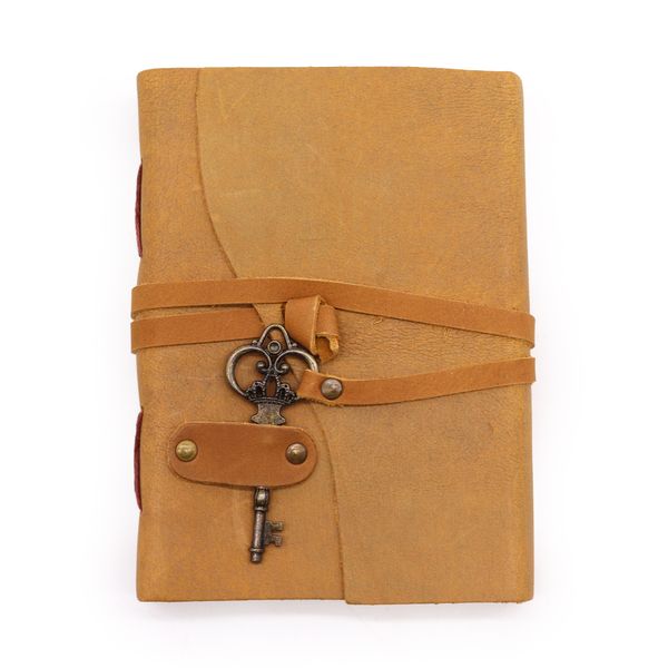 Geolied Tan Leer & Sleutel - 200 pagina's - 13x18cm