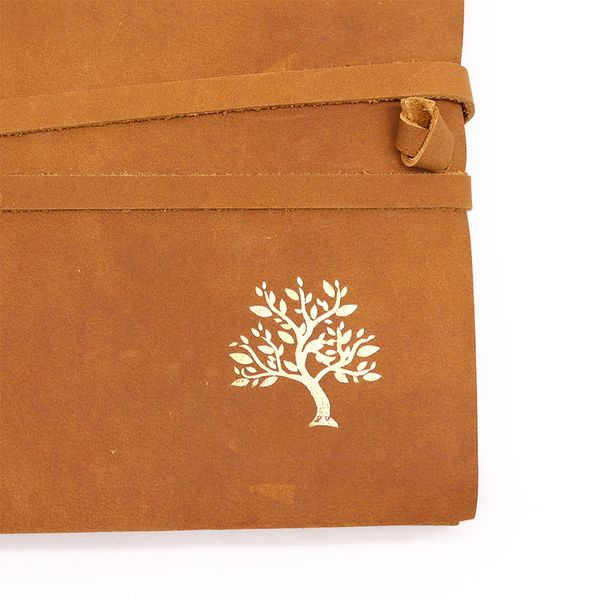 Leren Schetsboek Golden Tree - 144 bladzijden - 18x23cm