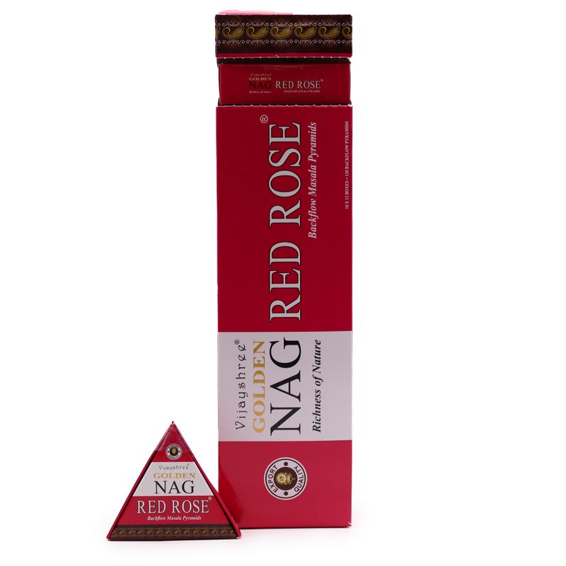 42g Jumbo Golden Nag - Rode Roos Achterwaartse Wierookkegels