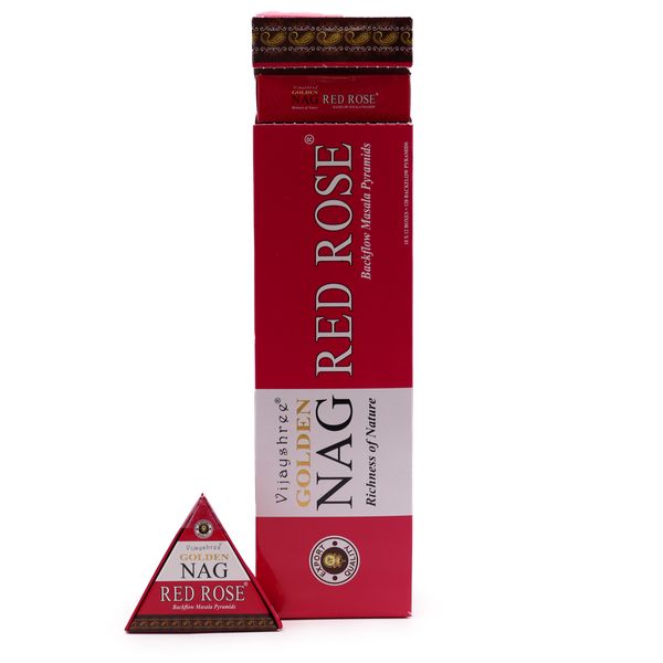 42g Jumbo Golden Nag - Rode Roos Achterwaartse Wierookkegels