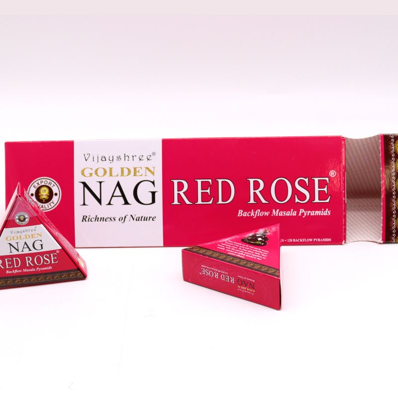 42g Jumbo Golden Nag - Rode Roos Achterwaartse Wierookkegels