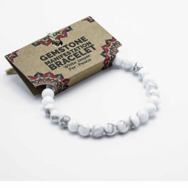 Edelsteen Manifestatie Armband - Witte Jaspis - Vrede