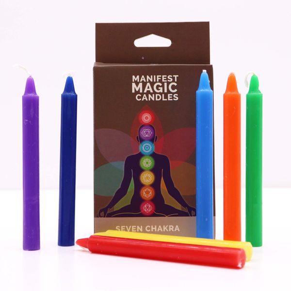 Zeven Chakra Manifest Kaarsen (pak van 7)