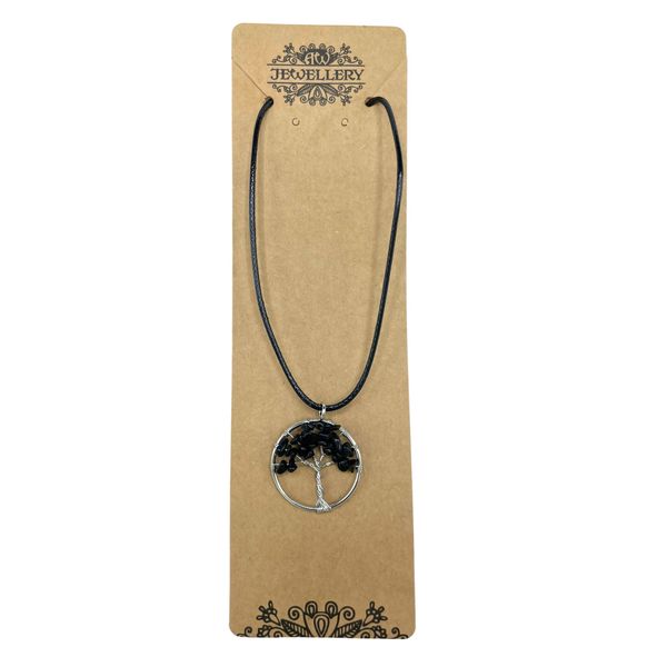 Hanger Levensboom- Zwarte Agaat