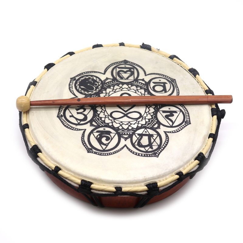 Chakra Sjamanentrommel met Klopper – 25 cm