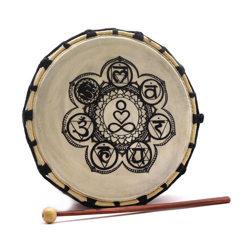 Chakra Sjamanentrommel met Klopper – 25 cm