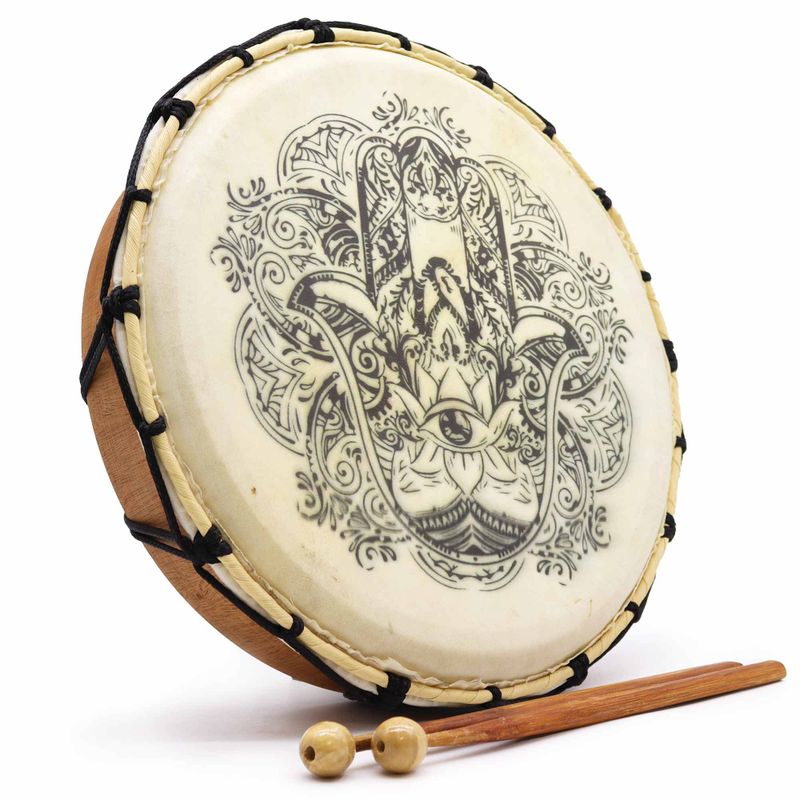 Hamsa Sjamanentrommel met Twee Kloppers – 30 cm