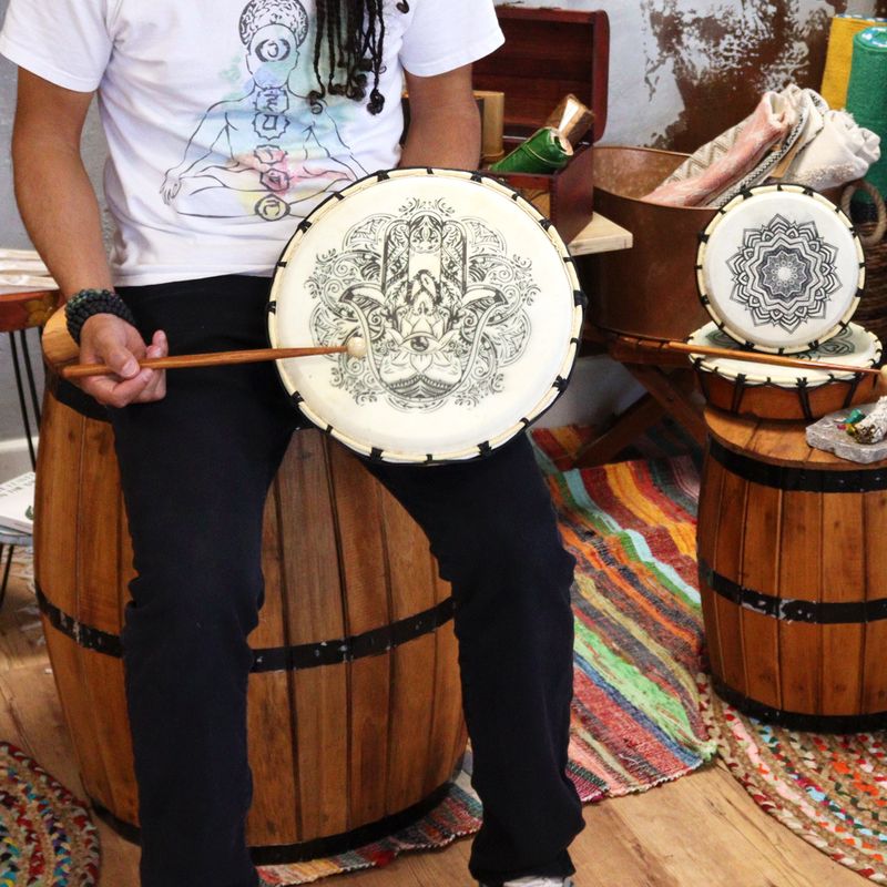 Hamsa Sjamanentrommel met Twee Kloppers – 30 cm