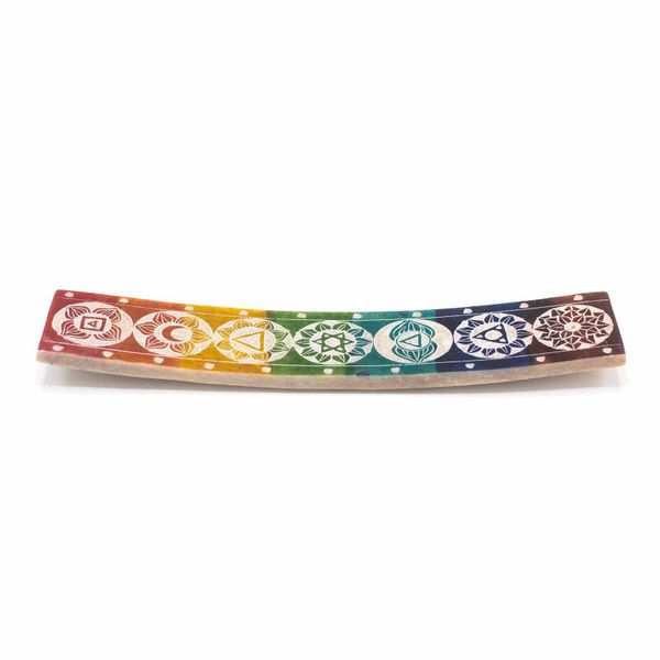 Zeepsteen Zeven Chakra Wierookhouder - 26x5cm