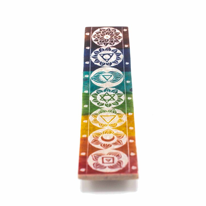 Zeepsteen Zeven Chakra Wierookhouder - 26x5cm
