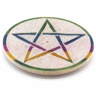 Zeepstenen Schijf Wierookhouder 8cm - Pentagon