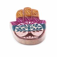 Zeepstenen Hamsa Wierookhouder 9x6cm - Levensboom