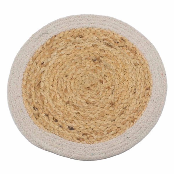 Natuurlijke Placemat - Jute & Katoen 30cm - Ivoorkleurige Rand