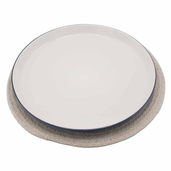 Natuurlijke Placemat - Jute & Katoen 30cm - Ivoorkleurige Rand