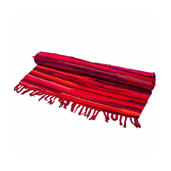 Klein Rag Tapijt - 50x90cm - premium kwaliteit - Schokkend Roze
