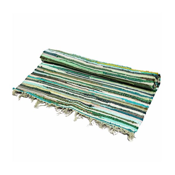 Klein Rag Tapijt - 50x90cm - premium kwaliteit - Natuurlijke Groenen