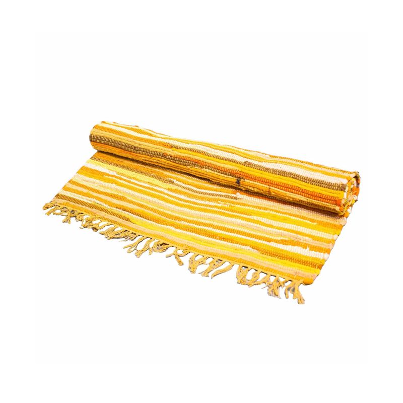 Klein Rag Tapijt - 50x90cm - premium kwaliteit - Zonsopgangsoranjekleuren