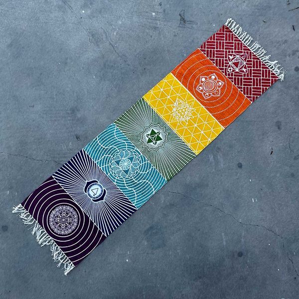 100% Katoenen Yogamat - 60x200cm - 7 Chakra's