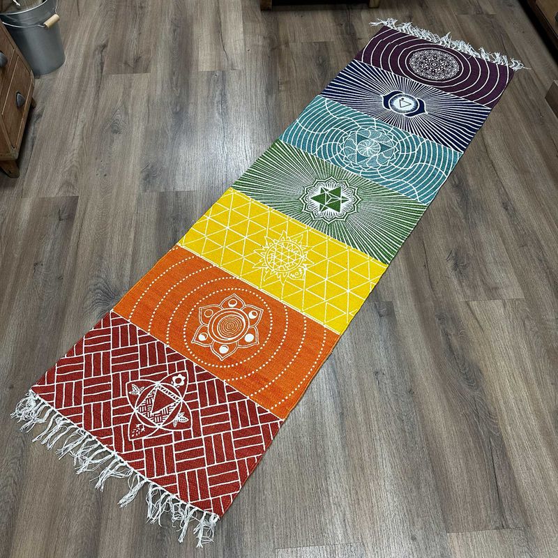 100% Katoenen Yogamat - 60x200cm - 7 Chakra's