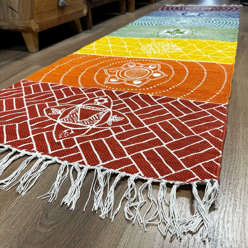 100% Katoenen Yogamat - 60x200cm - 7 Chakra's
